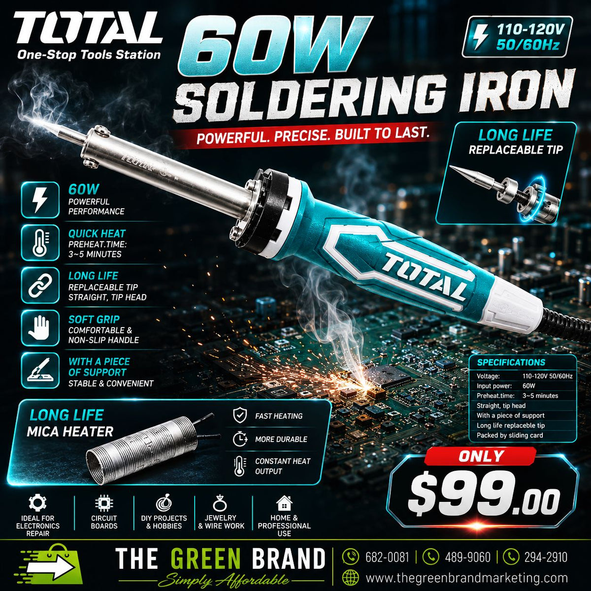 Total electric soldering iron 60w