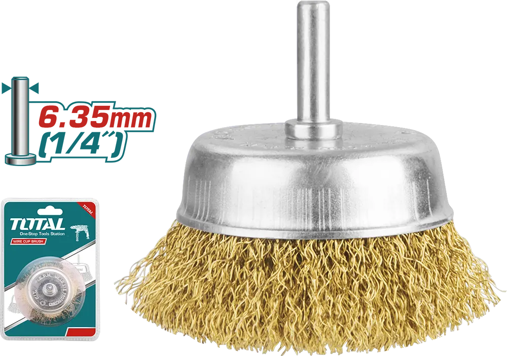 Total wire cup brush with shank 3 inch