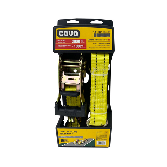 Covo ratchet tie down 400kg 1 x 3m