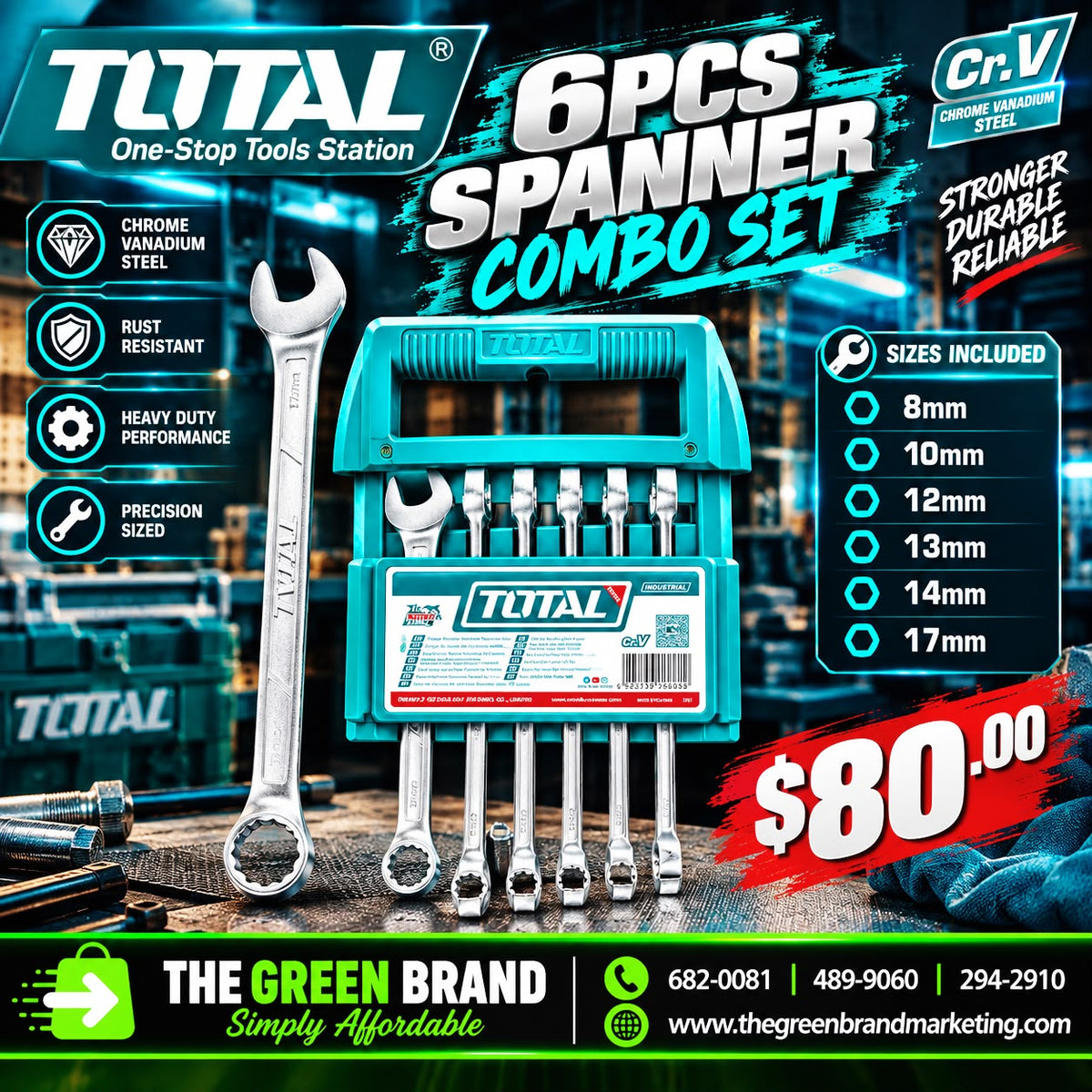 Total6 PCS Industrial spanner set