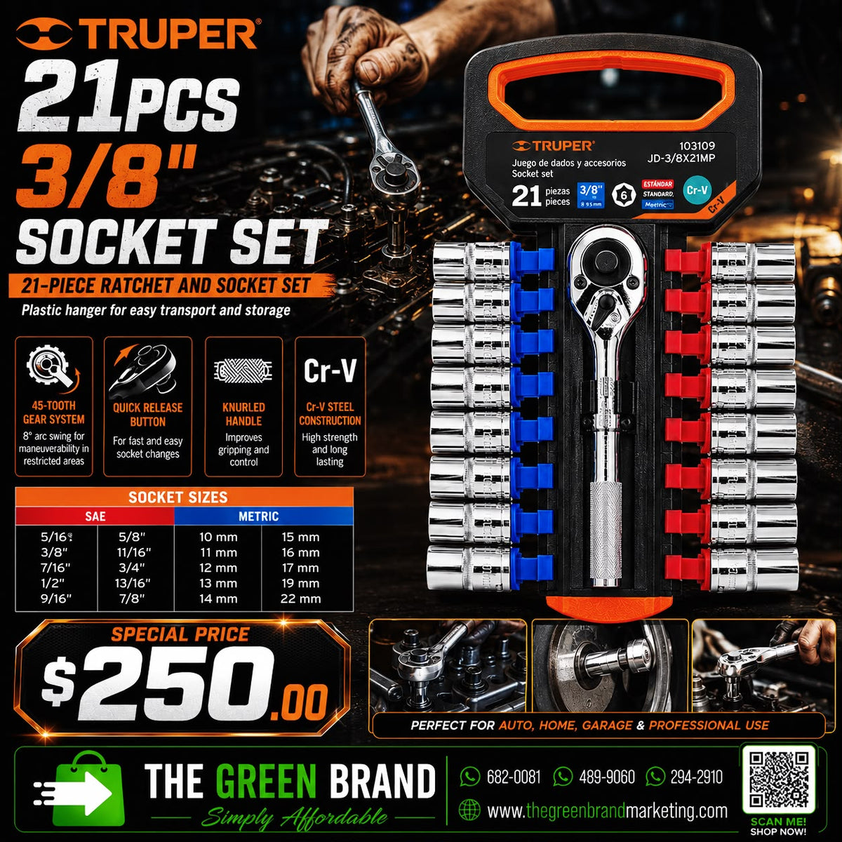 Truper 21pcSocket set