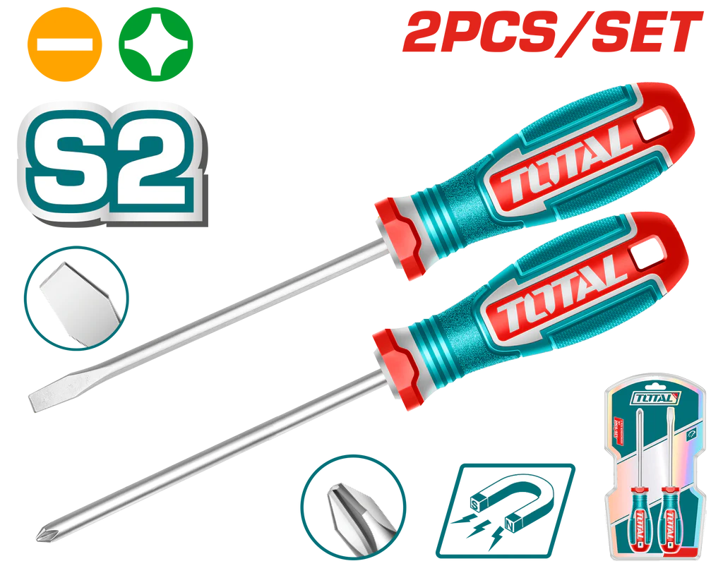Total 2pc screwdriver set red series