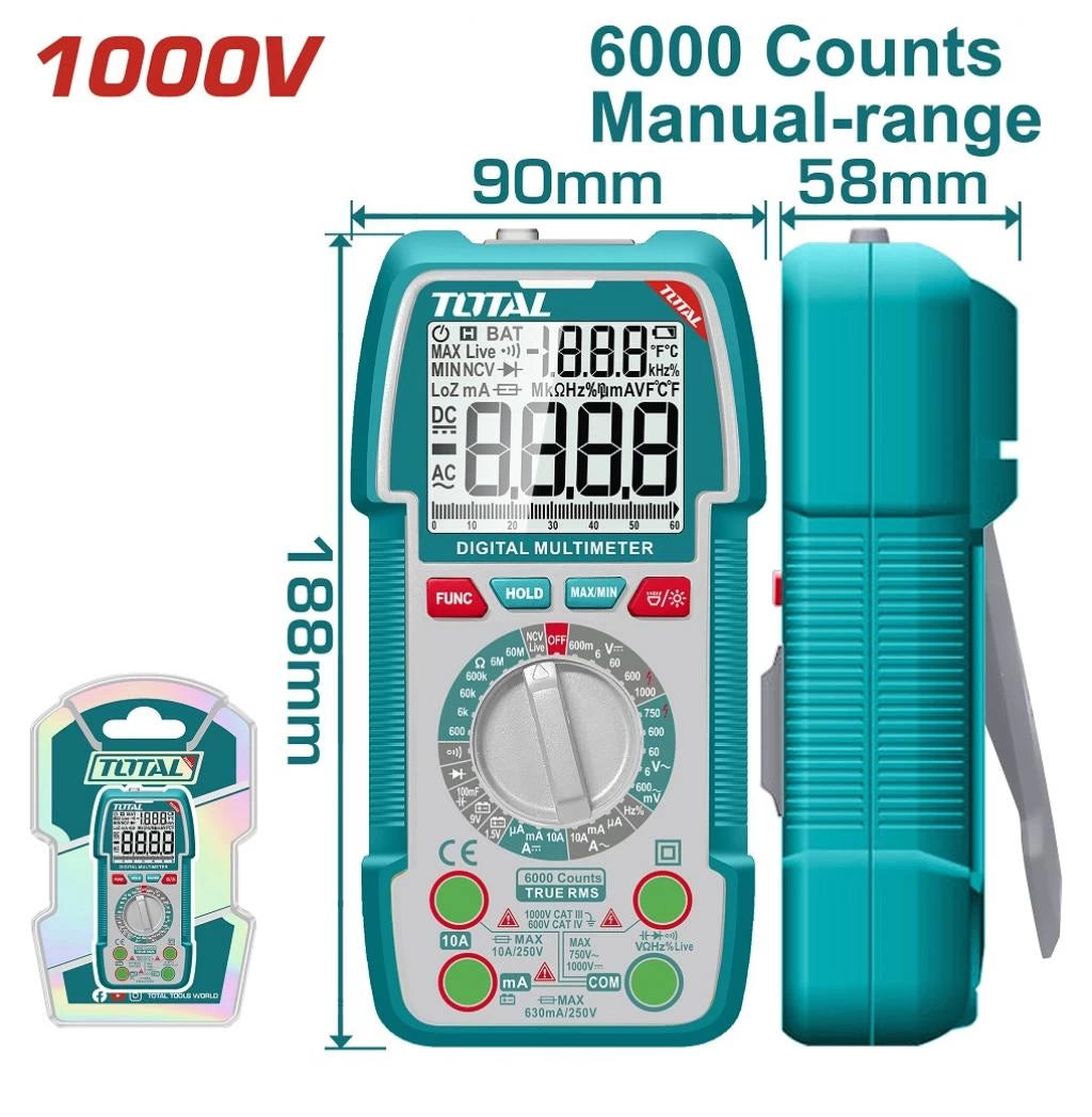 Total digital multimeter 1000v