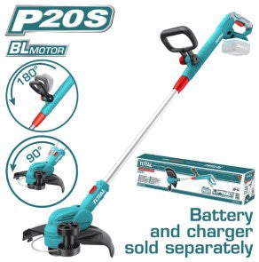 Total cordless 20V grass trimmer with 1 battery and charger