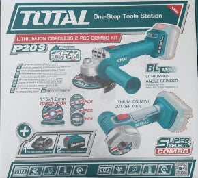 Total 20V cordless brushless angle grinder