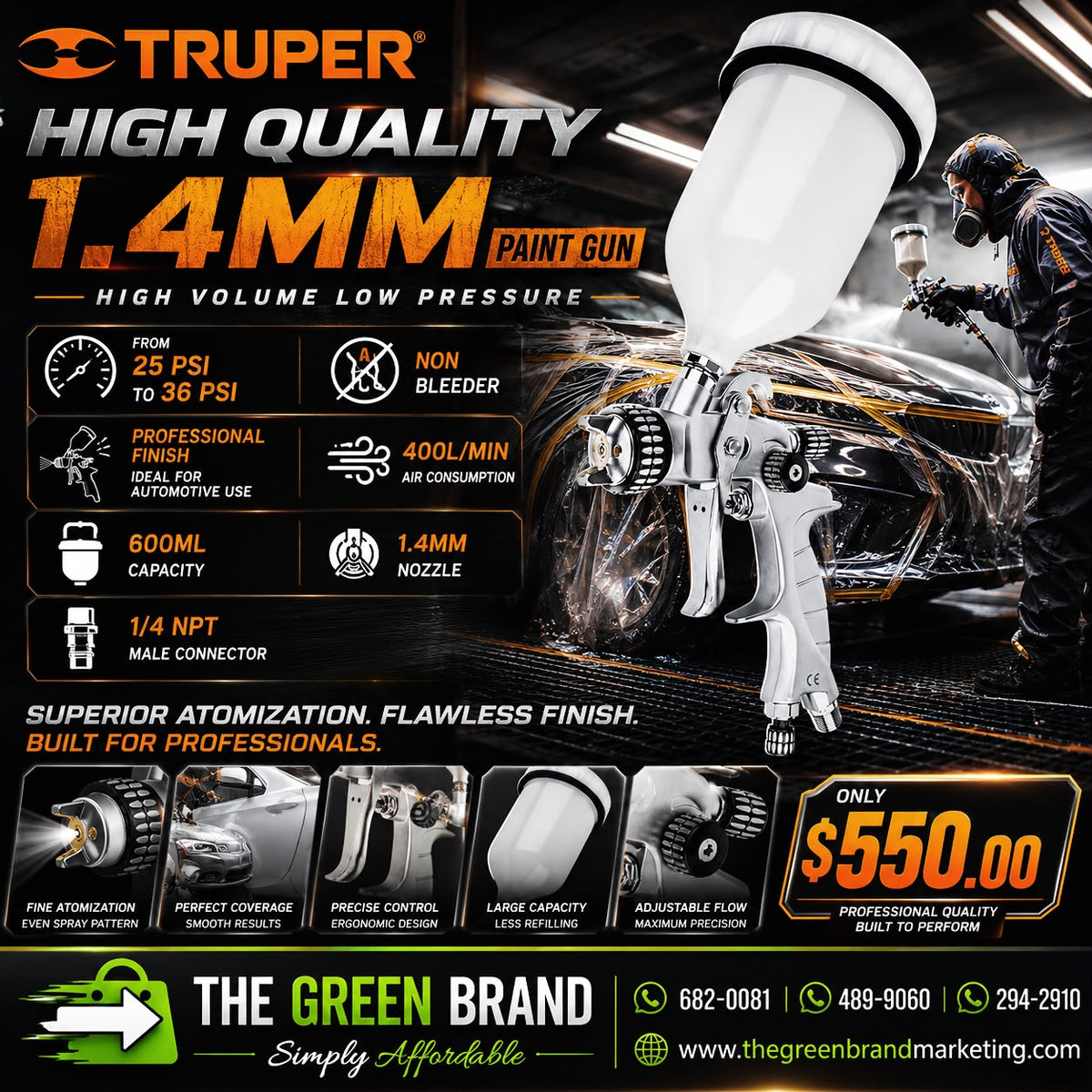 Truper 1.4mm high quality paint gun
