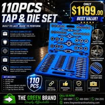 yz-6086 110pc tap and die kit