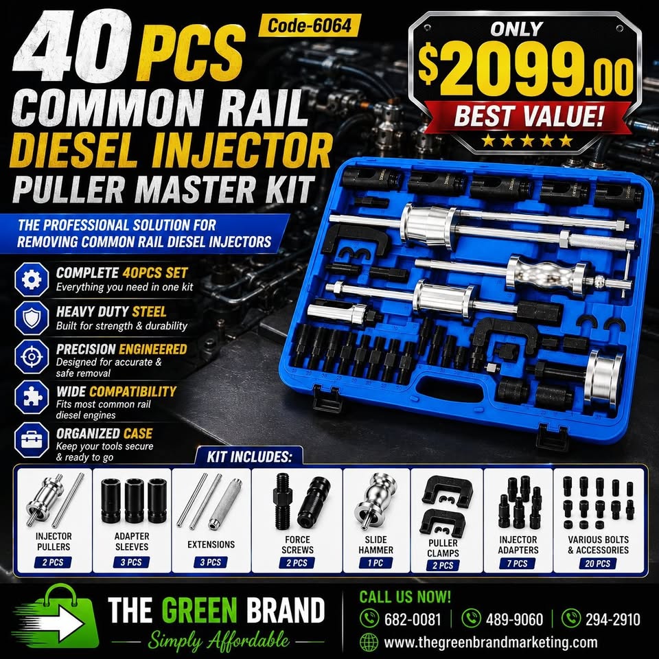 Capital 40 Pc Slide Hammer Diesel Injector Extractor Puller With Common Rail Adaptor