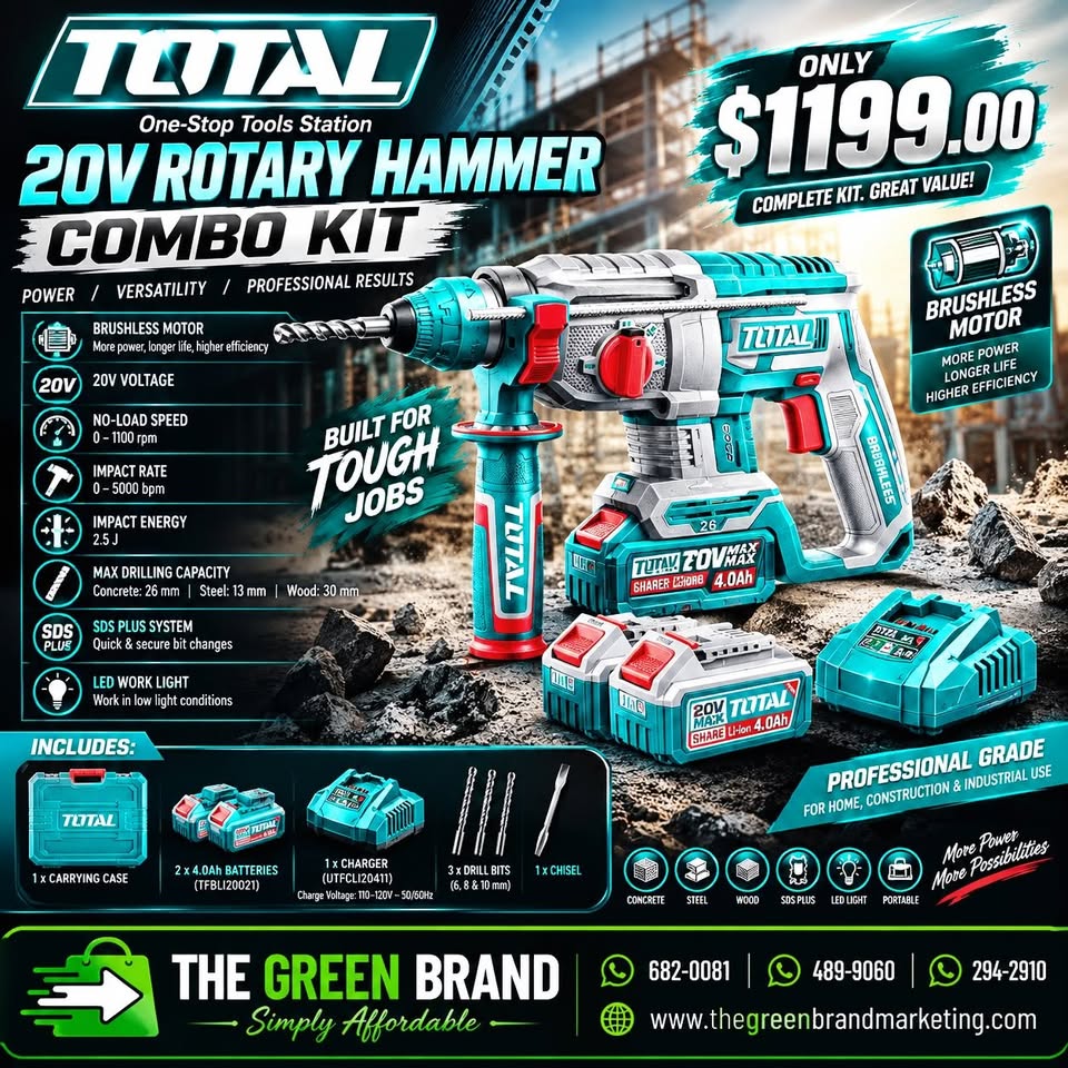 Total 20V Rotary Hammer Combo Kit