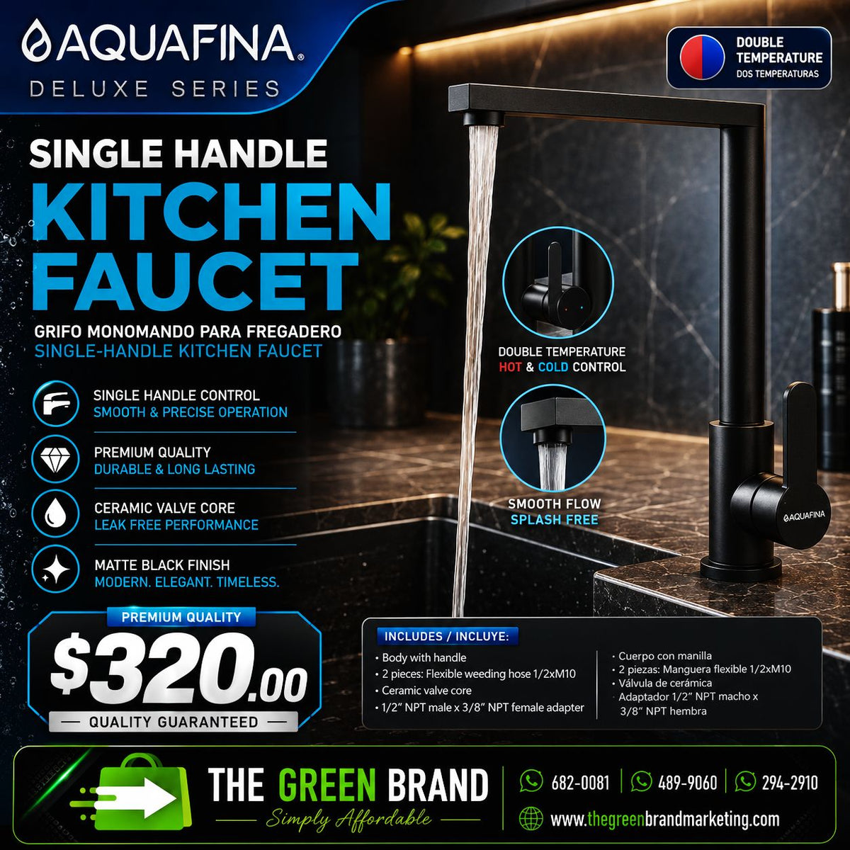 Aqua Plus Single Handle Kitchen Faucet