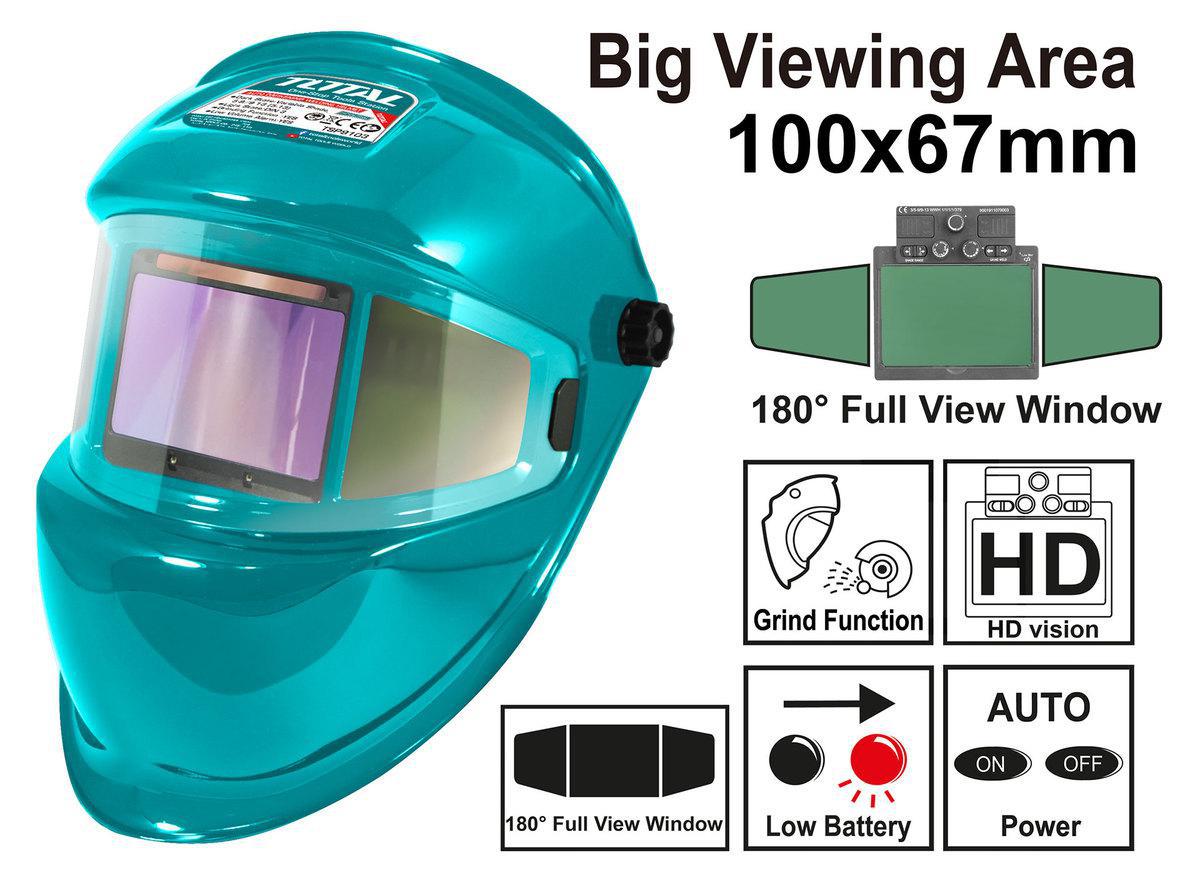 Total auto darkening welding helmet