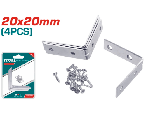 Total Corner Brace 4pc 20x20mm