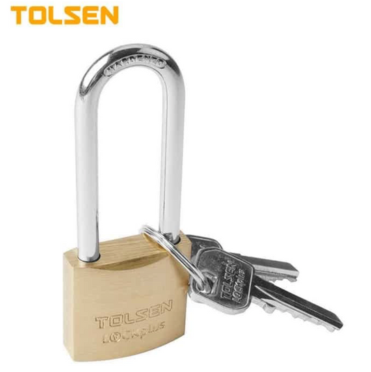BRASS PADLOCK WITH LONG SHACKLE 40MM