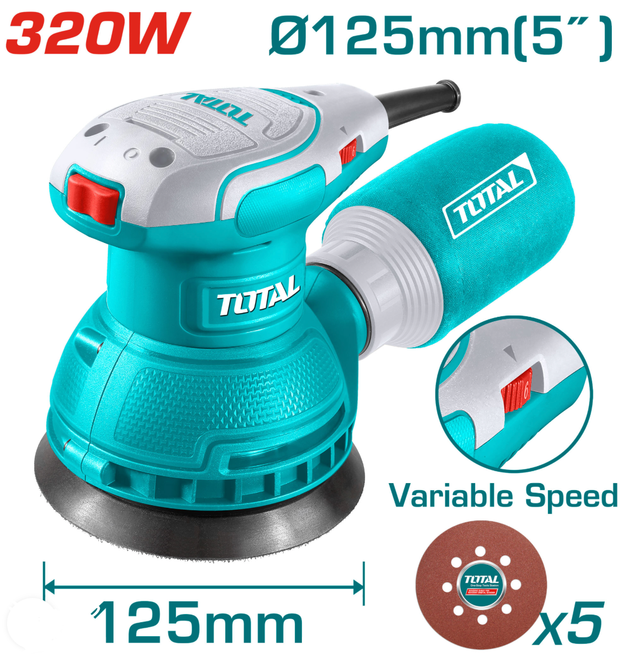 Total 320w orbital sander variable speed