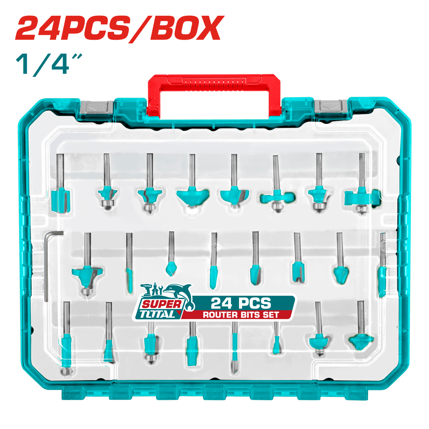 Total 24pc router bit set 1/4 inch set