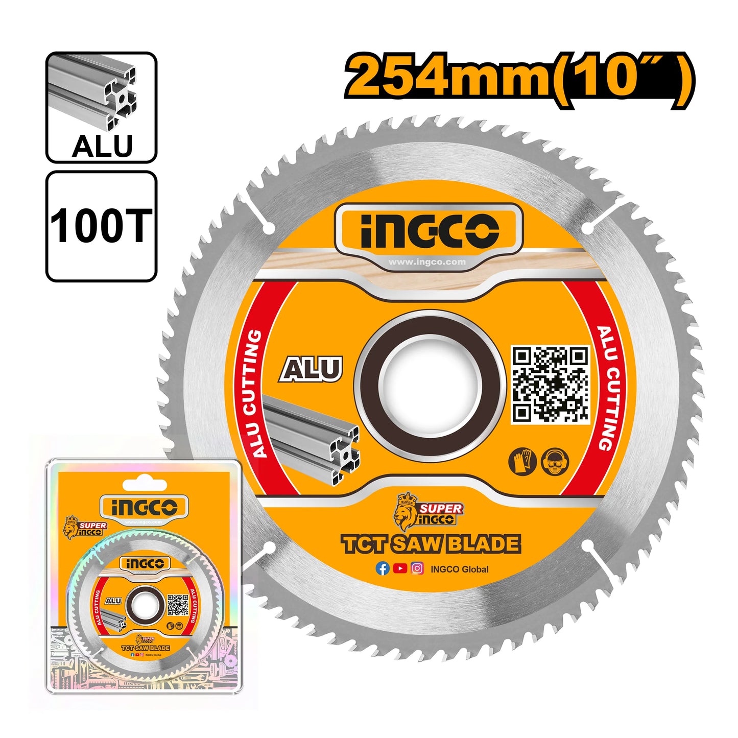 Ingco 10 Inch TCT Saw Blade for Aluminum