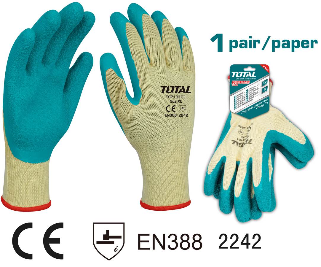 Total latex coated gloves