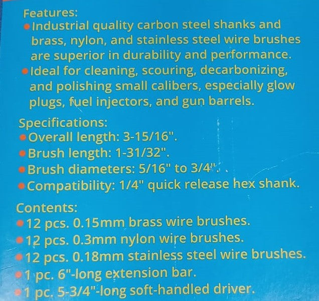 38 Pc industrial wire brush set