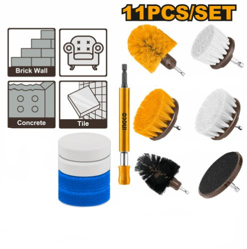 Ingco 11pc Drill brush Set