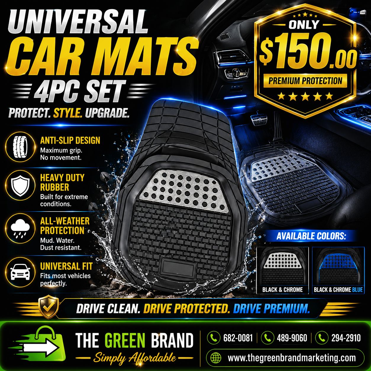 Universal Car mats (4 piece set) High quality