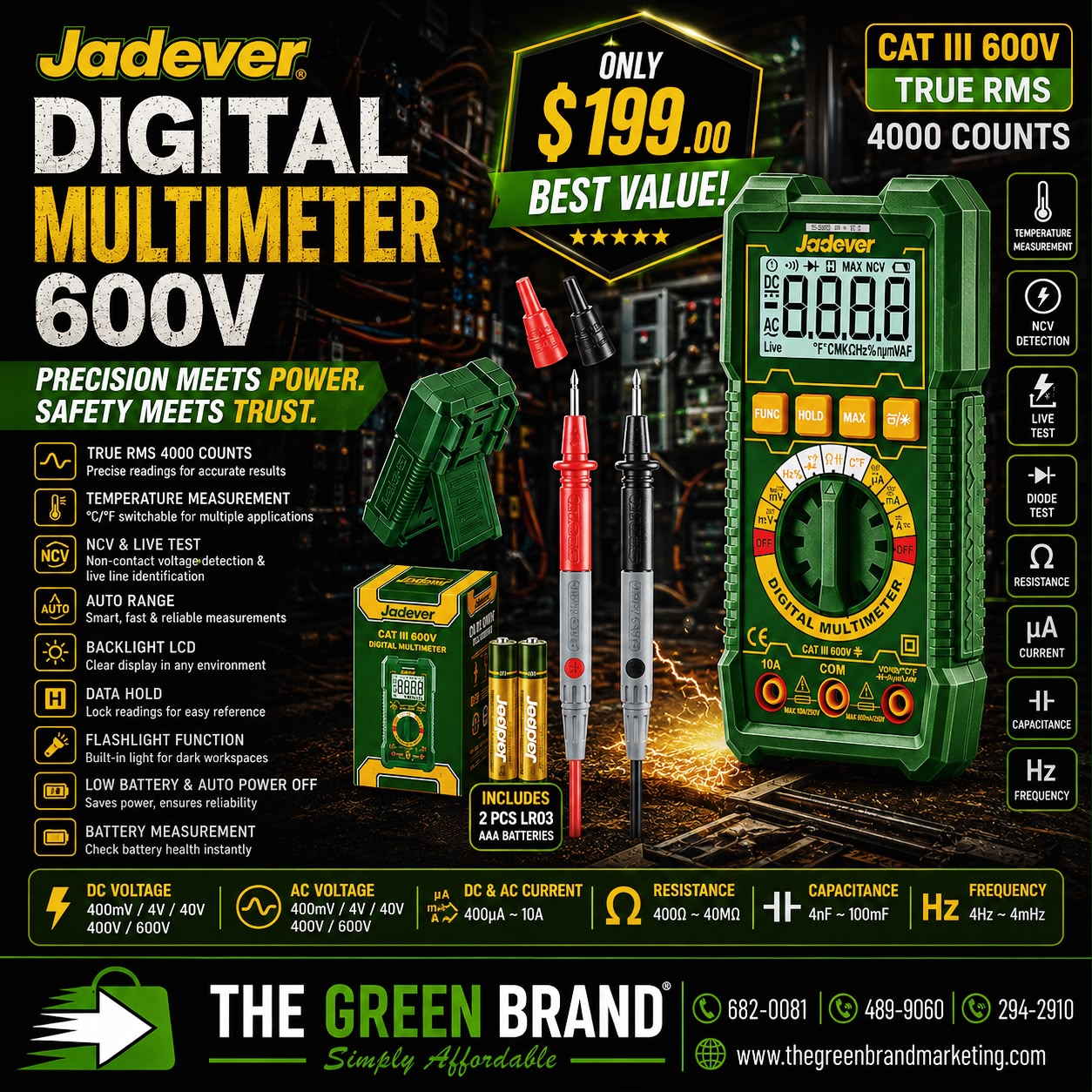 Jadever 600V digital multimeter