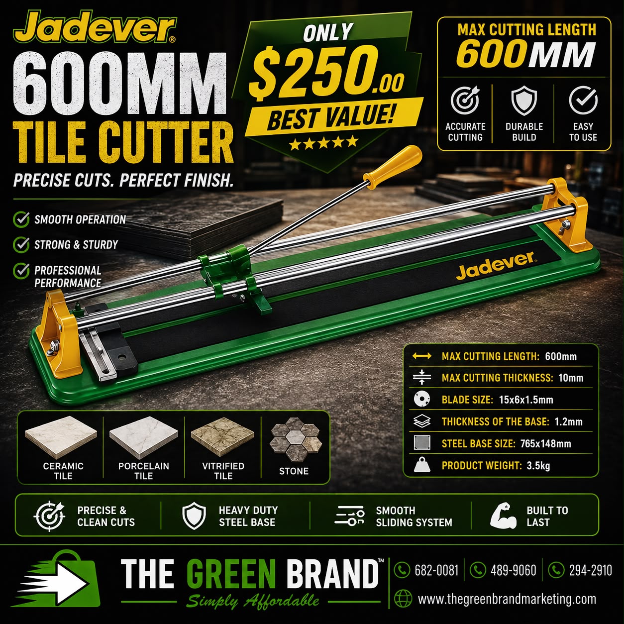 Jadever 600mm Tile cutter