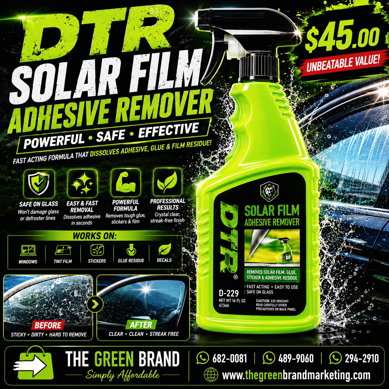 DTR Solar film adhesive remover 500ml D229