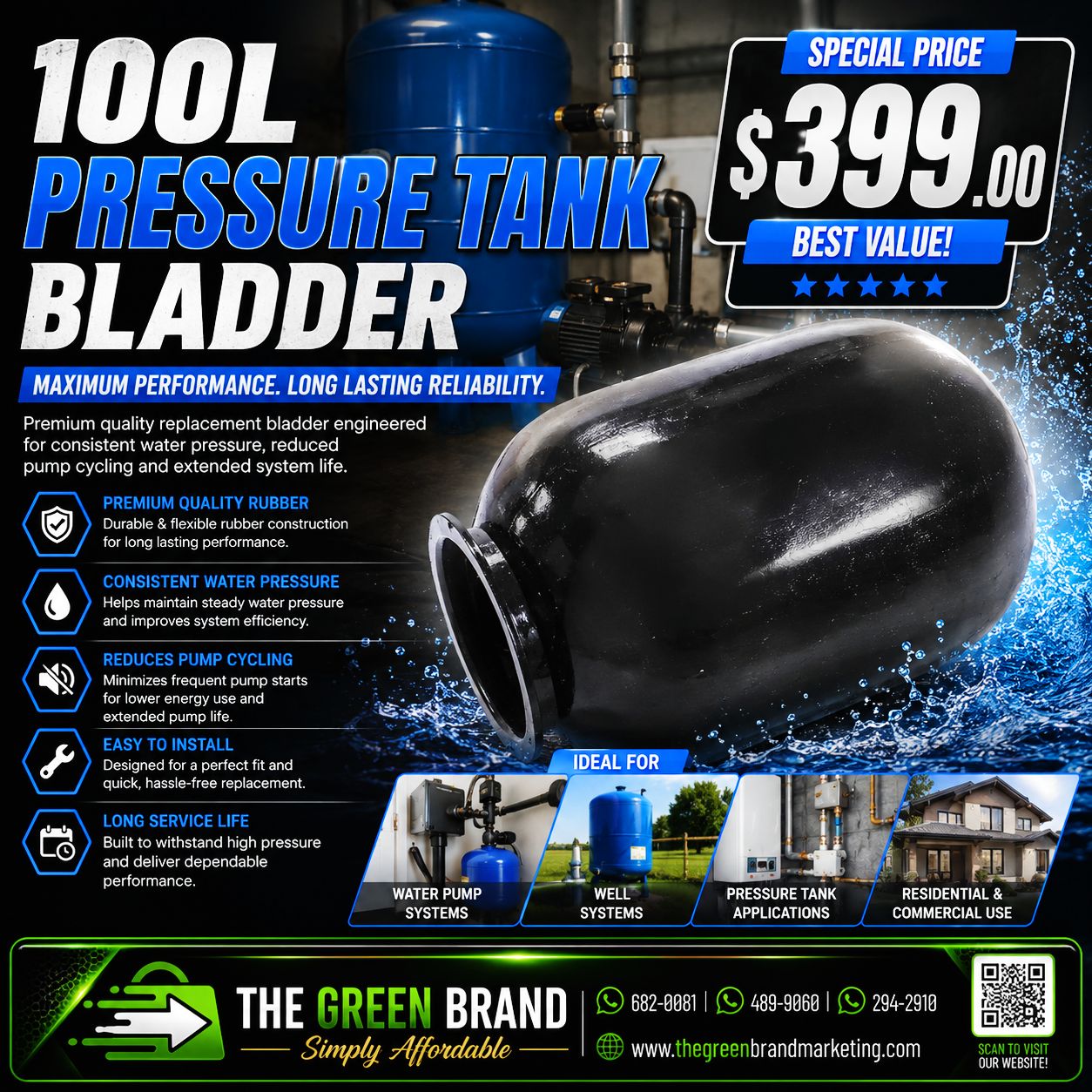 Replacement Bladder 100L Haitun Pressure tank Bladder