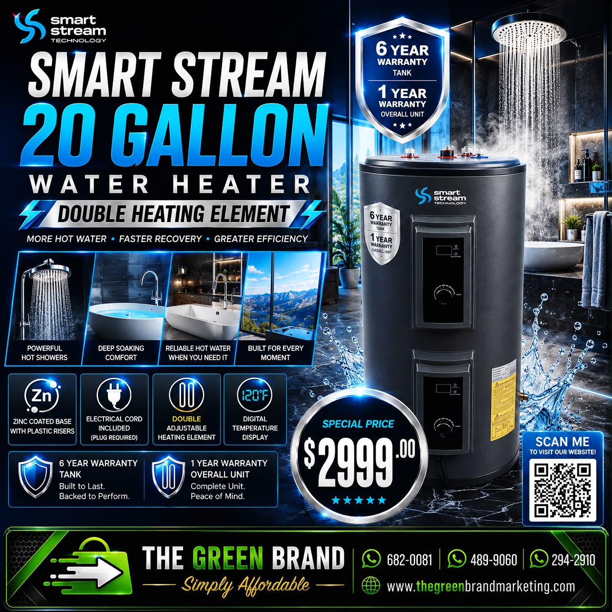Smart Stream 20 Gallon Water Heater