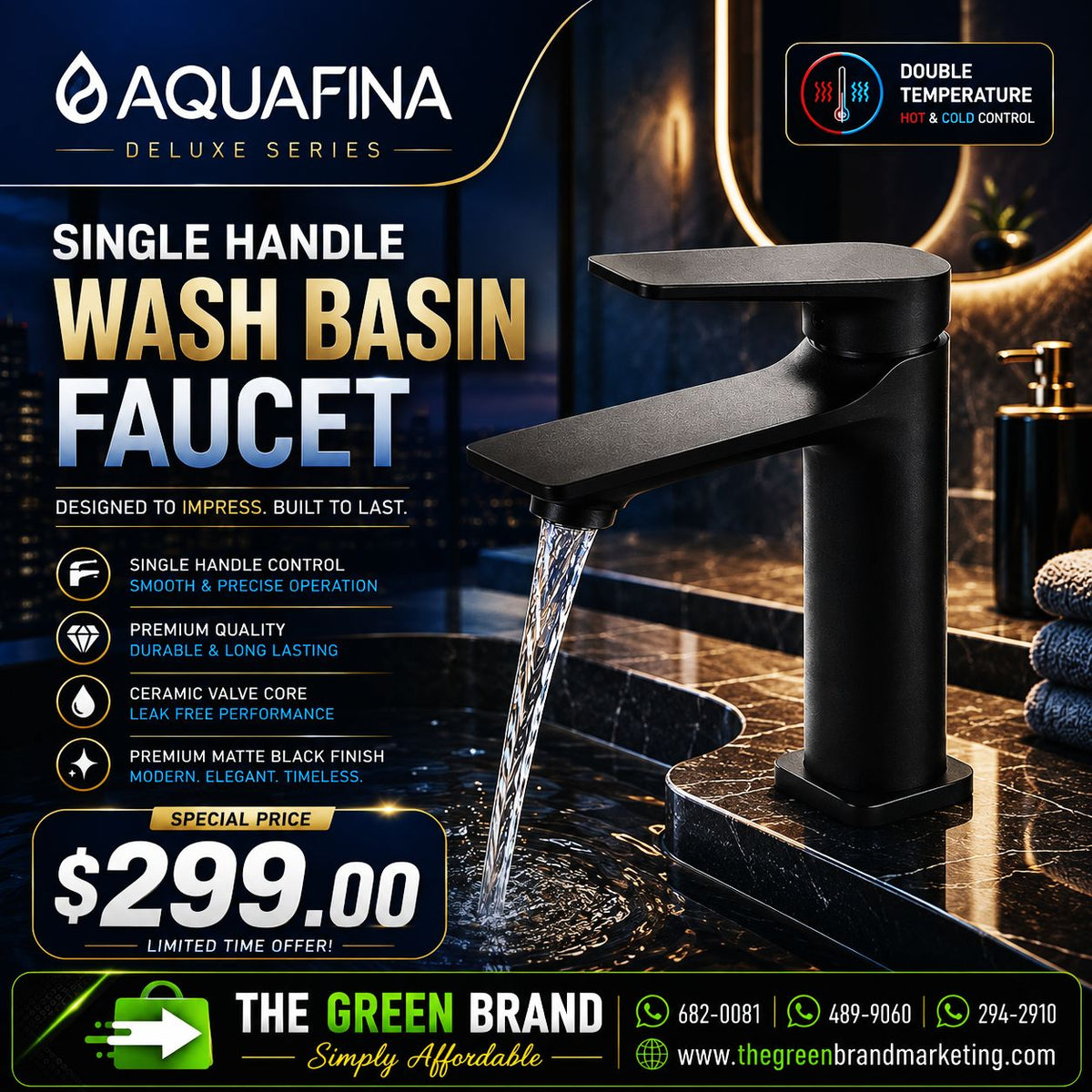 AQUAFINA Single Handle Wash Basin Faucet