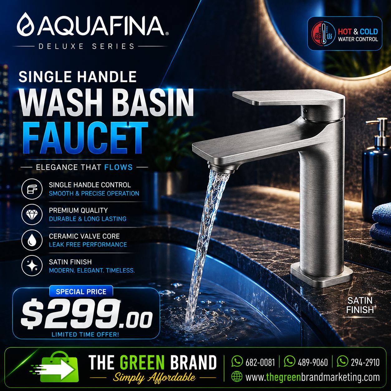 AQUAFINA Single Handle Wash Basin Faucet