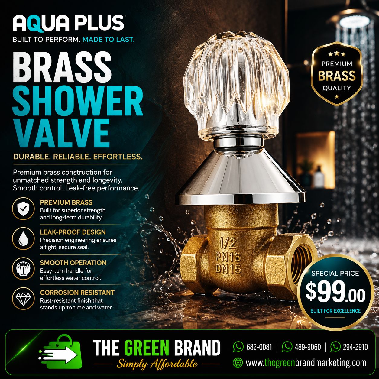 Aqua Plus Brass Shower Valve