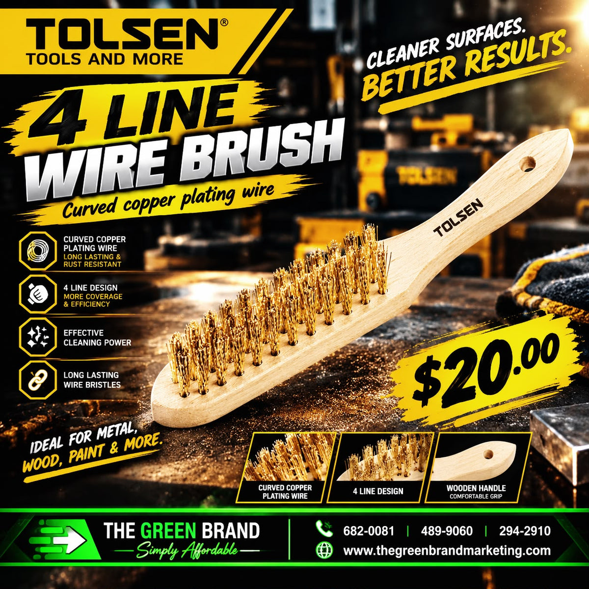 Tolsen 4 line curved copper plating wire