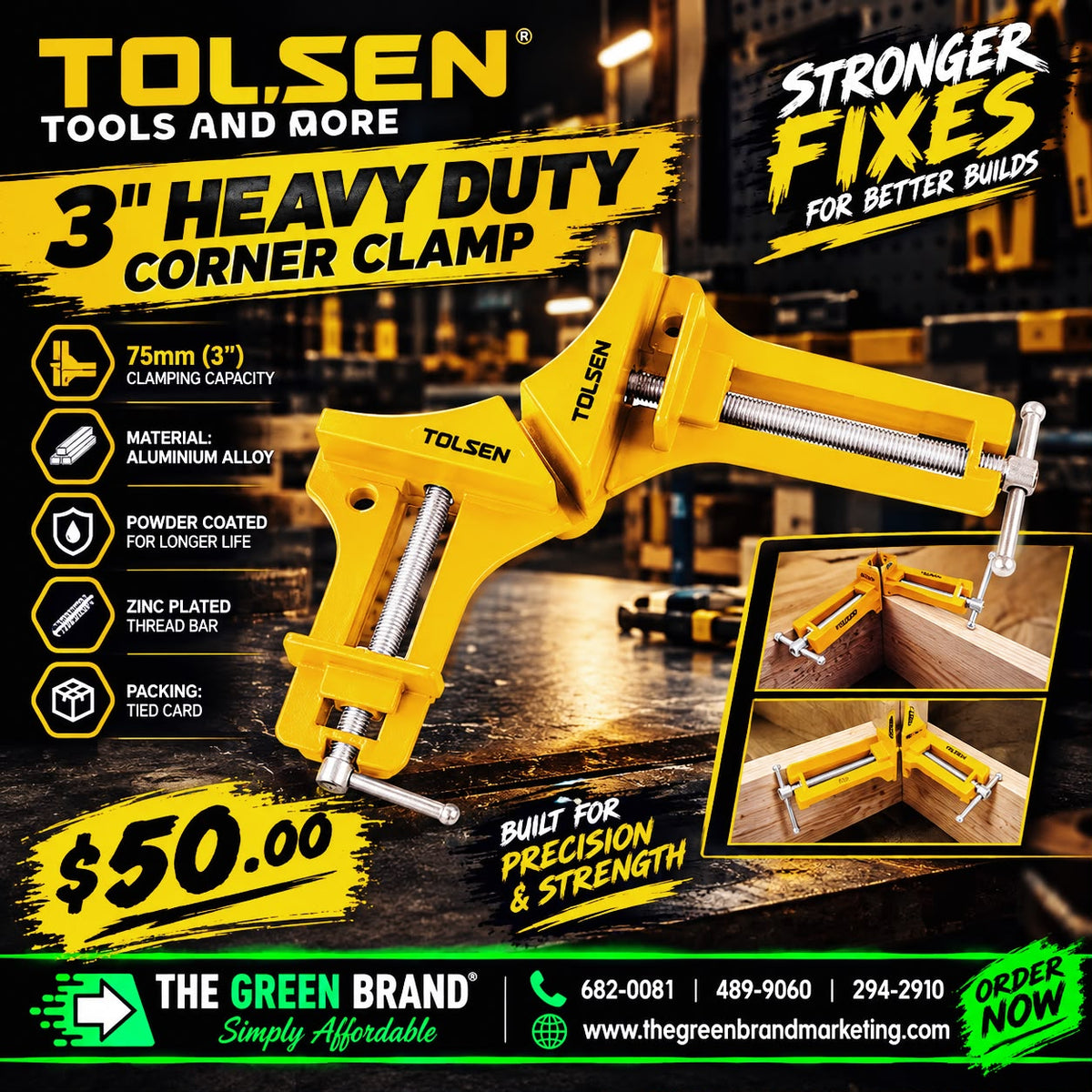 Tolsen 3" heavy duty corner clamp