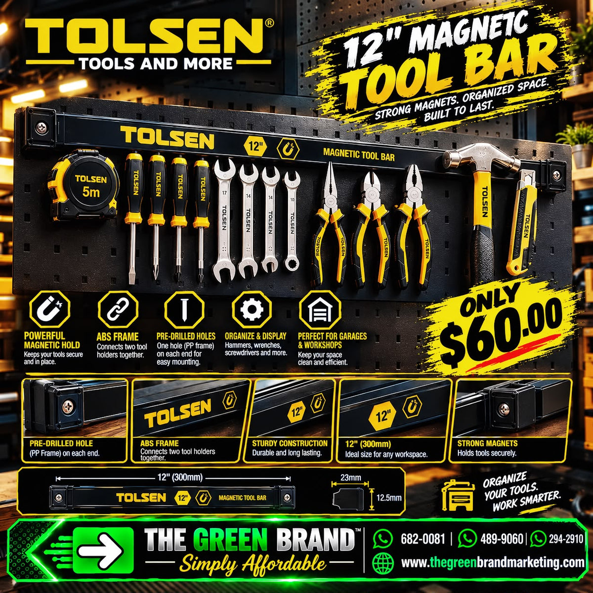Tolsen magnetic tool bar lenght 12 inch 30lb