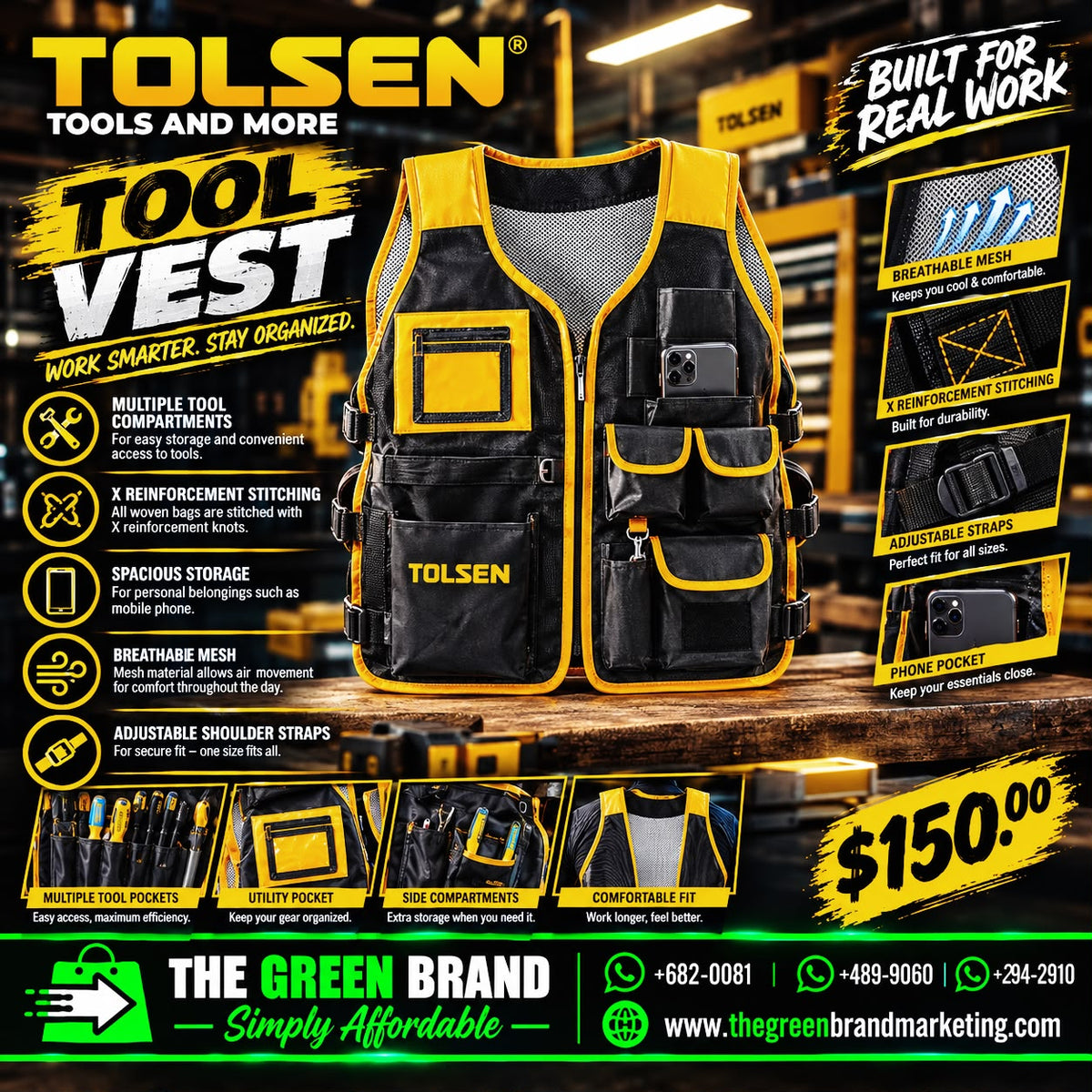 Tolsen tool vest overall