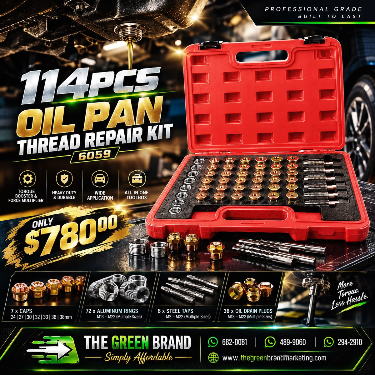 6059- 114 Pcs Oil Pan Thread Repair Kit