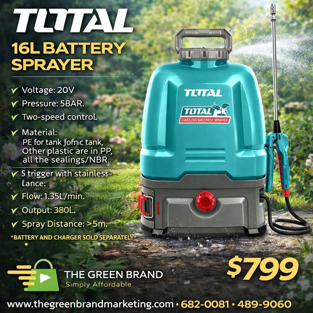 Total 16l 20v cordless sprayer