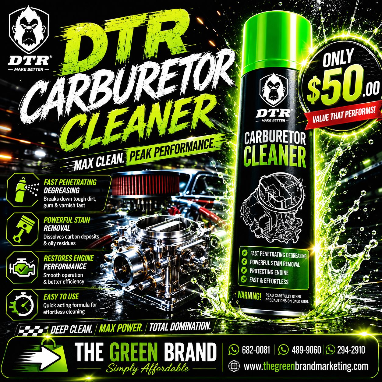 DTR Carburetor & Choke Cleaner 450ml