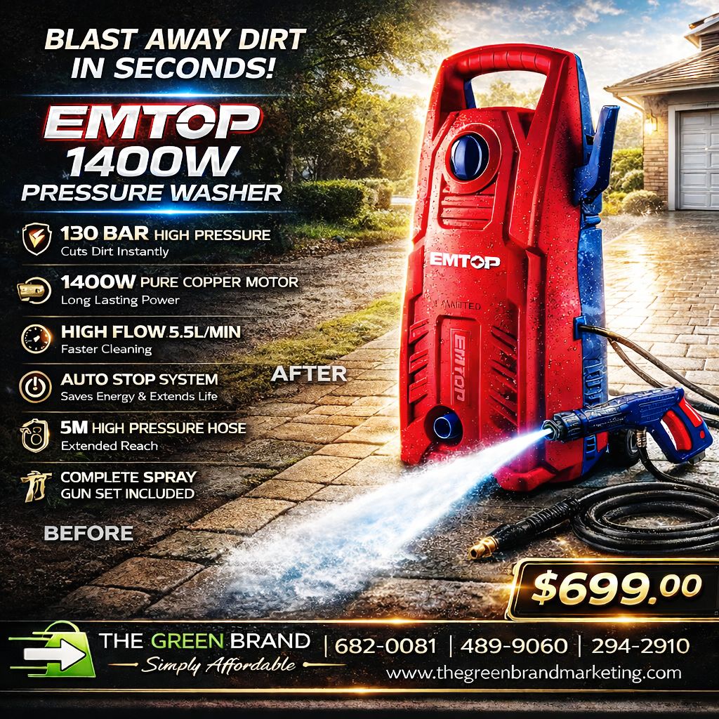 Emtop 1400w 1900PSI Electric pressure washer