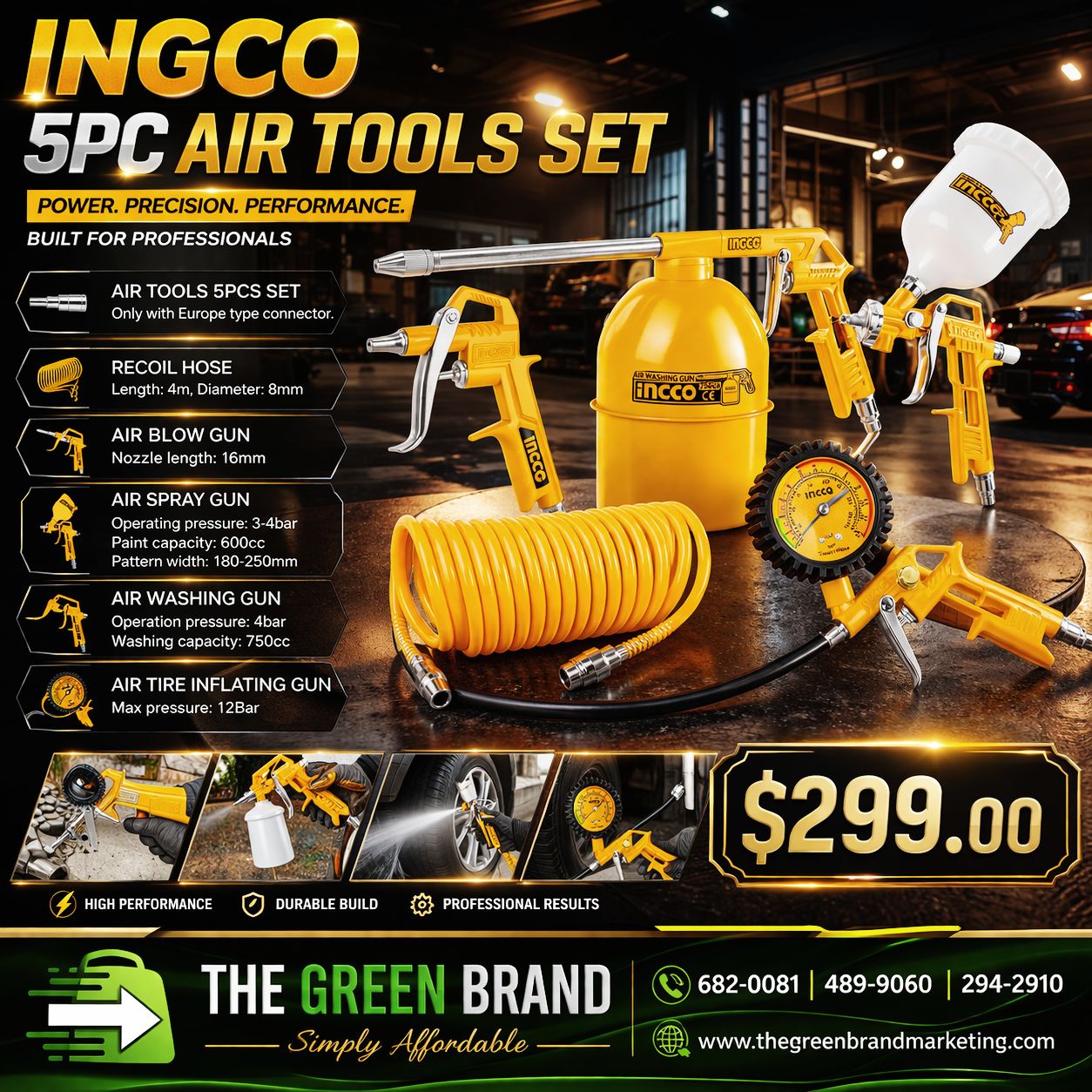 Ingco 5pc air tool set