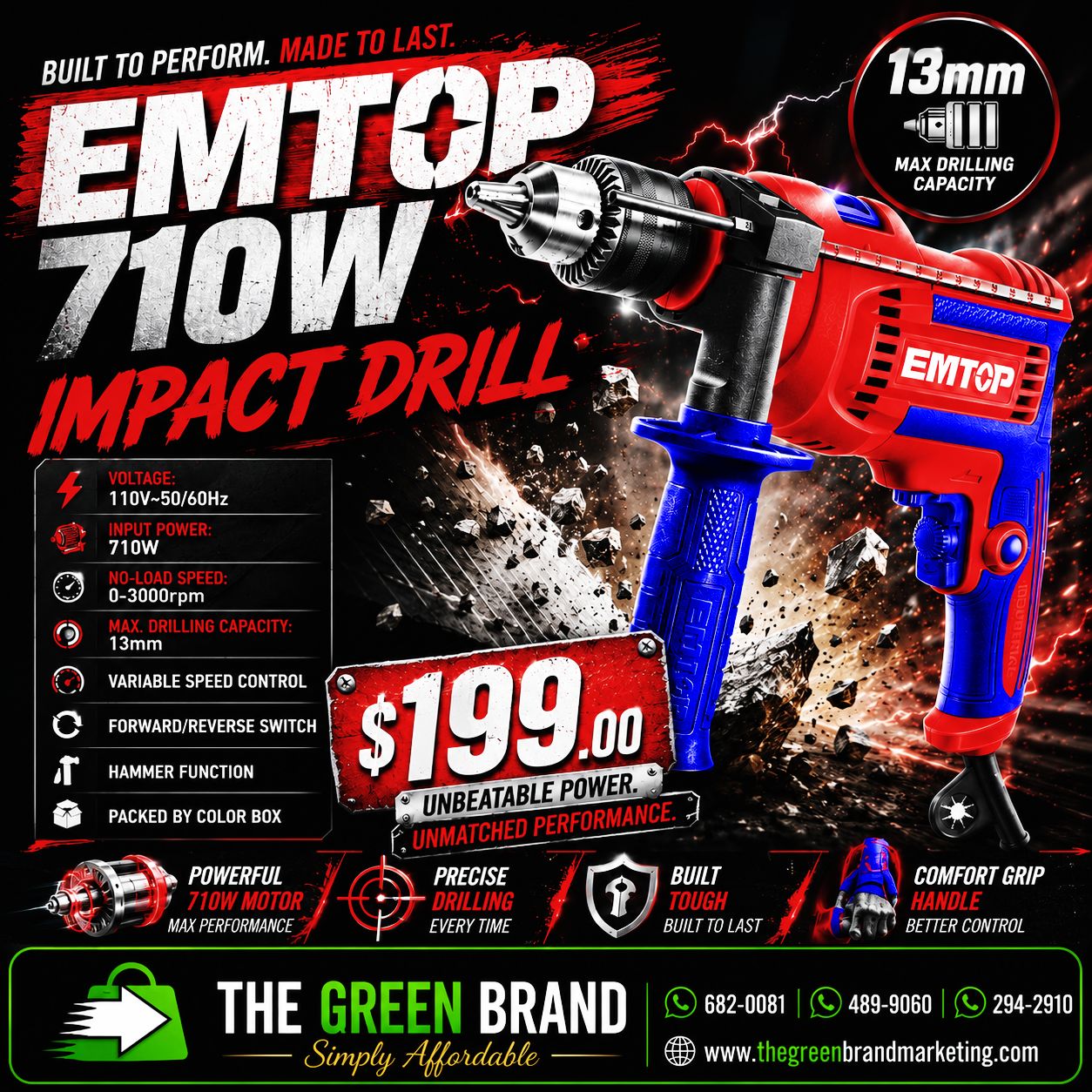 EMTOP 710W Impact Drill