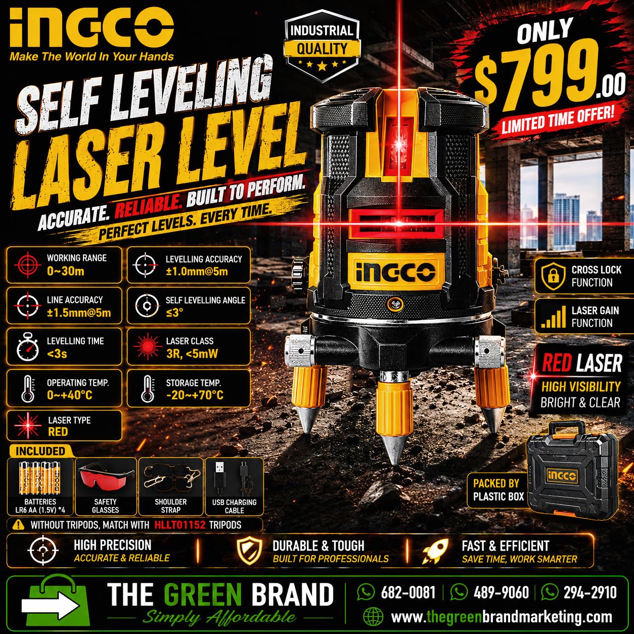 Ingco Laser level 50m red