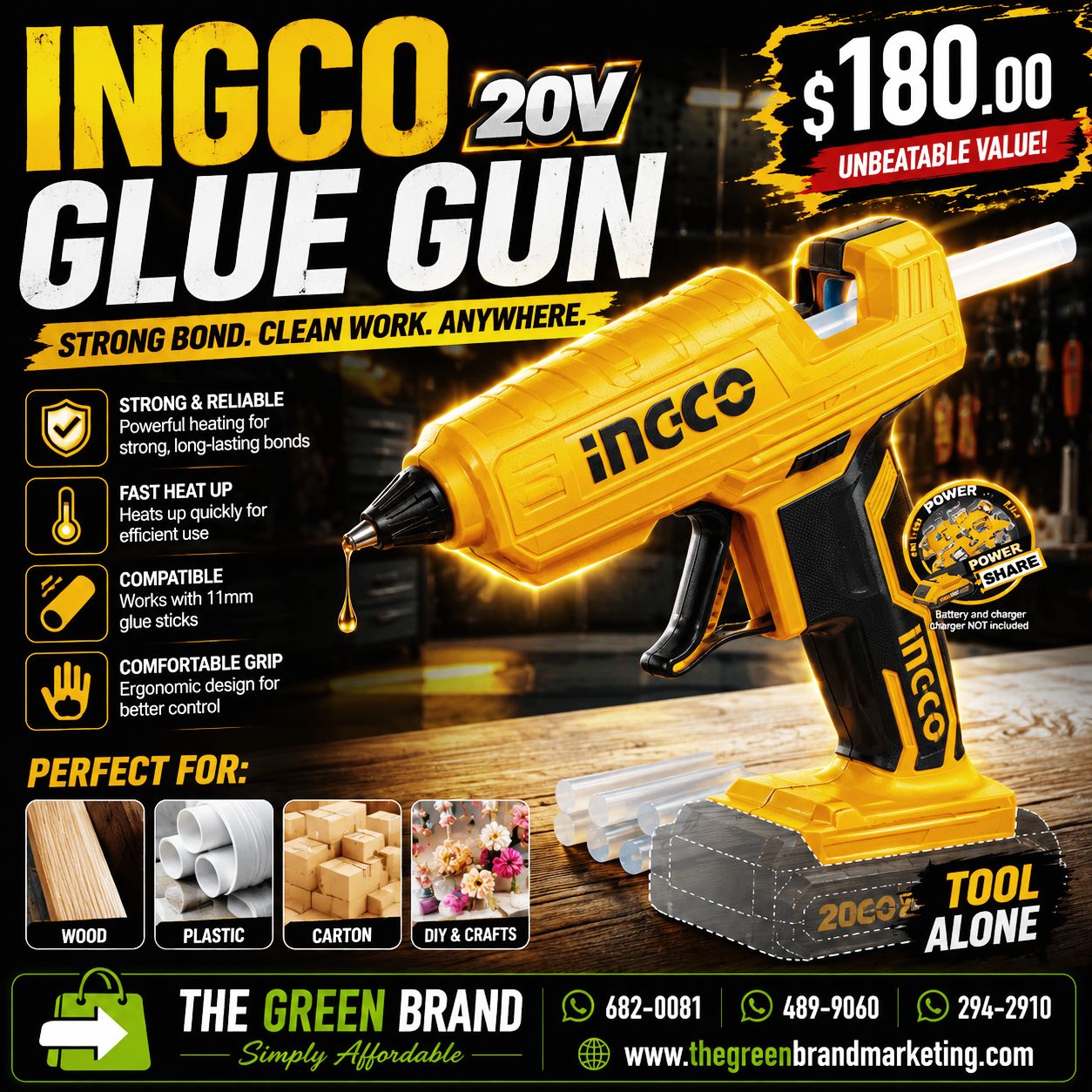 Ingco Cordless Glue gun
