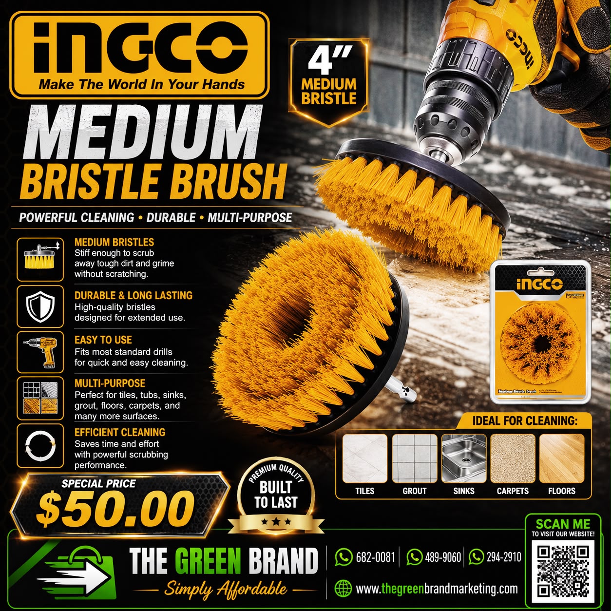 Ingco Medium bristle brush wcbm1041