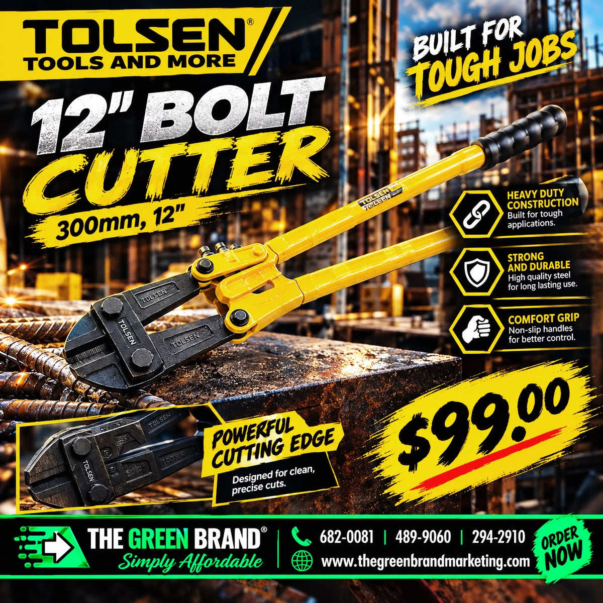 TOLSEN 12" BOLT CUTTER (INDUSTRIAL)
