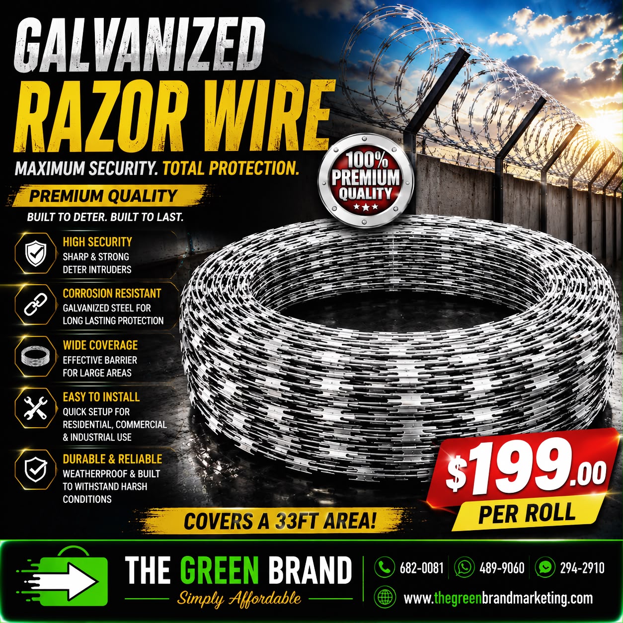 Galvanize Razor Wire