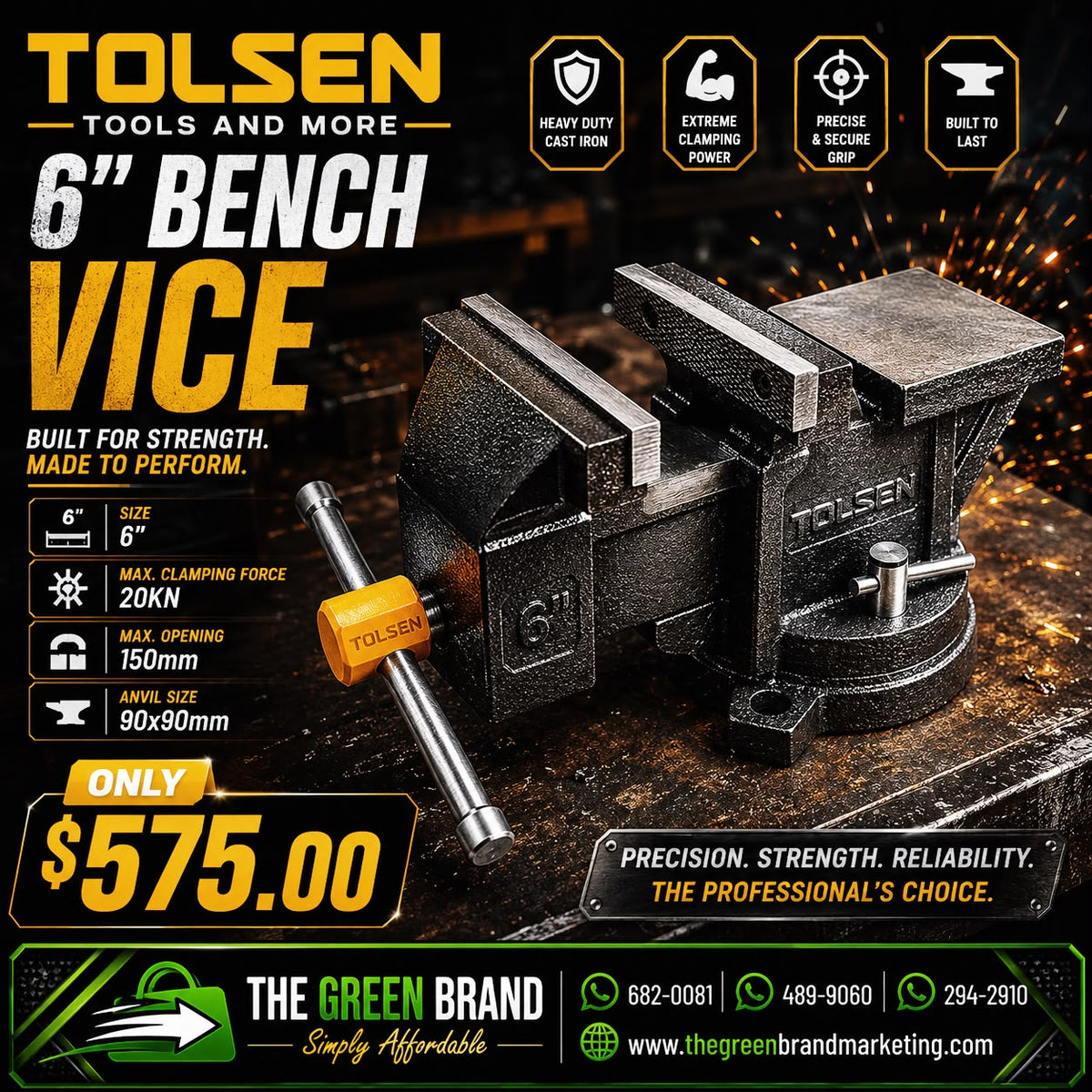 Tolsen bench vice 6 inch 150mm