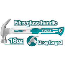 Total 16 Oz Fibre Glass handle Claw Hammer