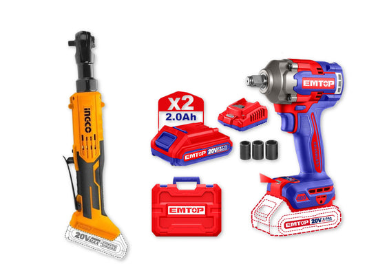 Emtop 20V 400nm wrench & Ingco 60nm Ratchet